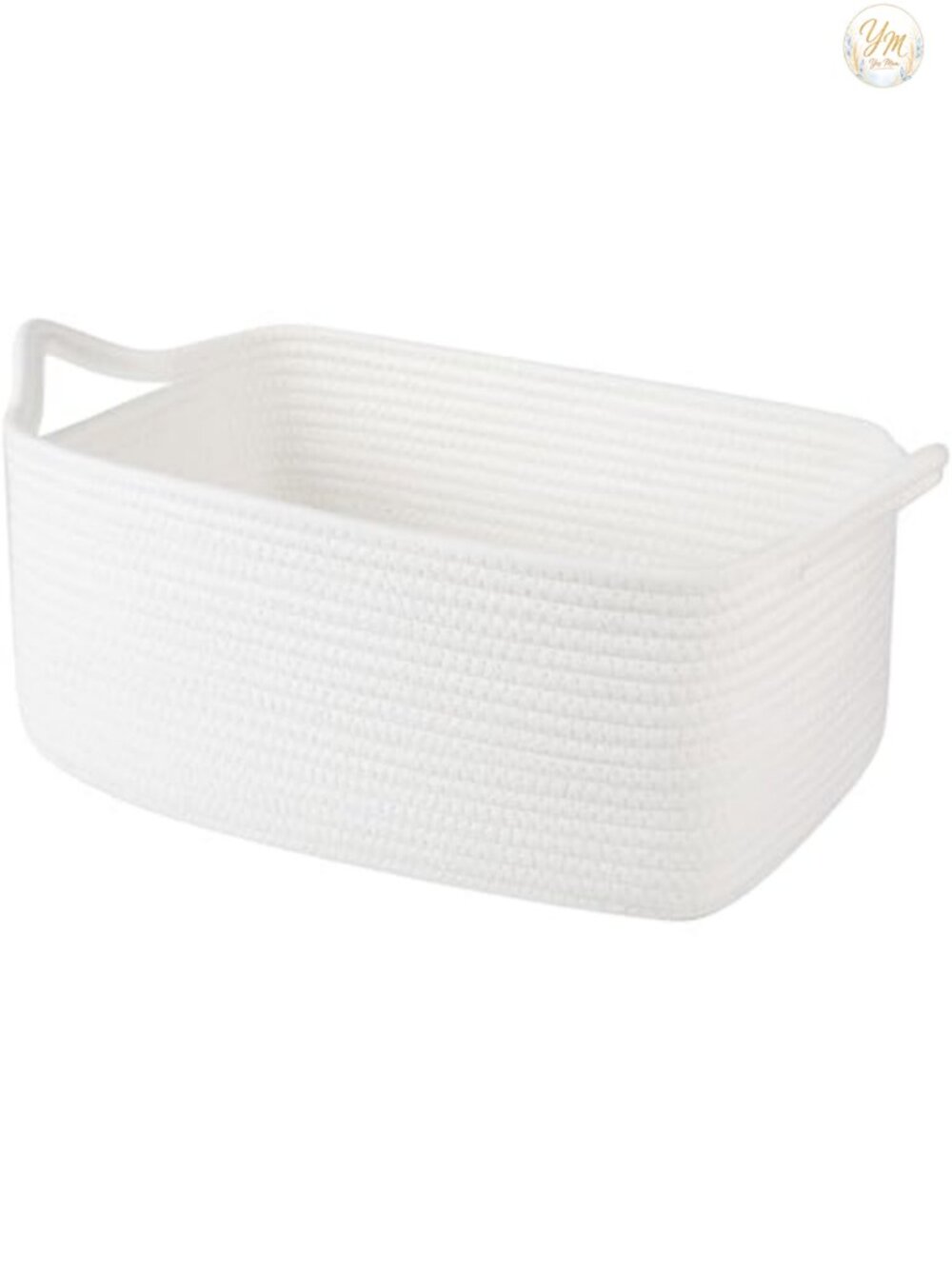 Cotton Woven Basket Cat Ear Handles Gift Bag Ribbon Storage Organizer
